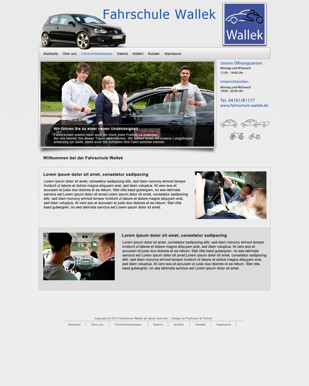 Fahrschule Wallek Weblayout