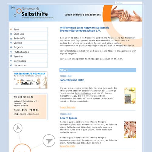 Selbsthilfe Bremen Contao Umsetzung
